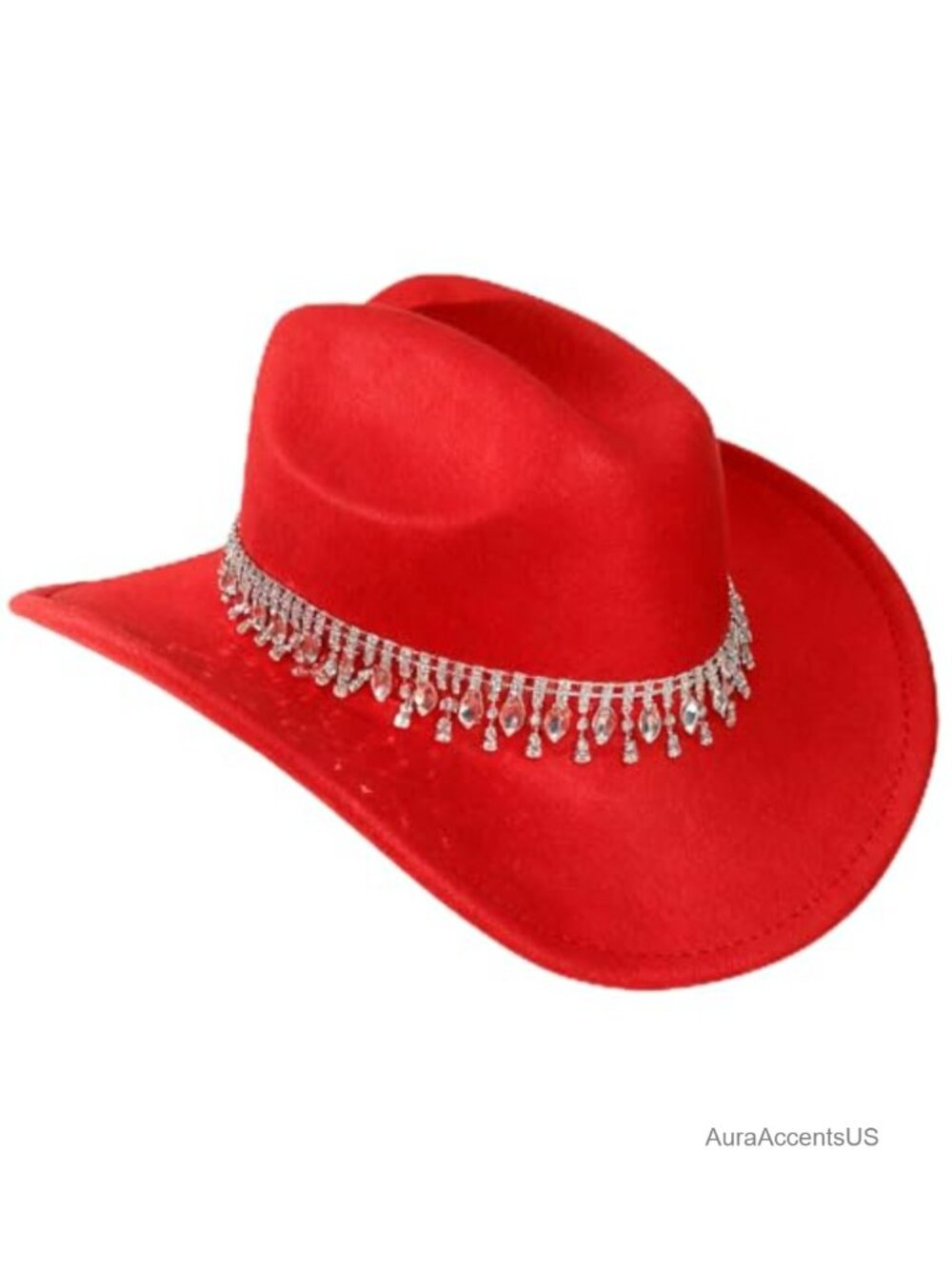 Rhinestone Cowboy Hat Wide Brim Bling Cowgirl Hat 100% Polyester